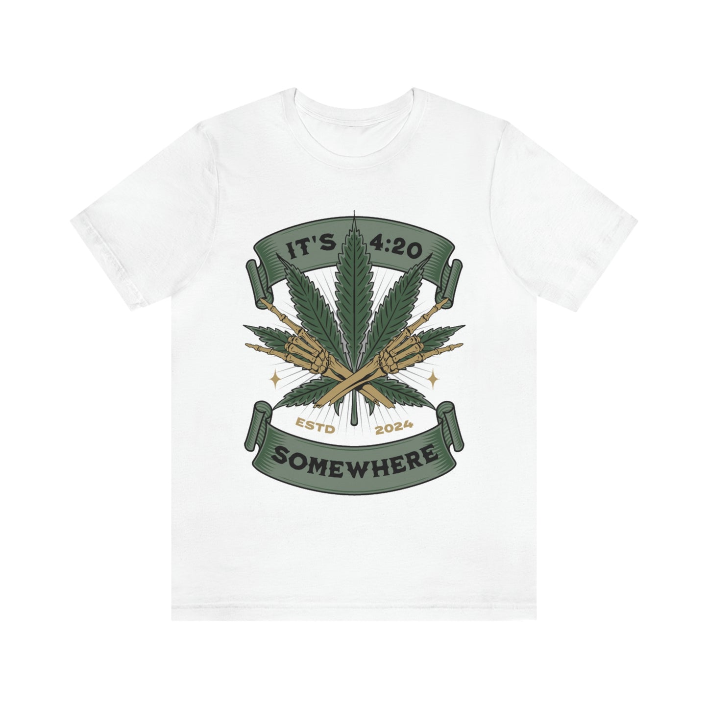 Skullymack its 420 wht Short Sleeve Tee